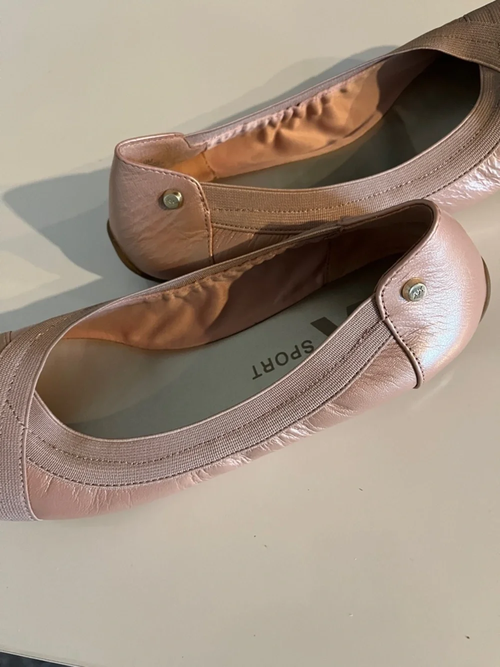 Anne Klein Sport Rose Gold Ballet Flats Comfortable Feminine Size 9‎